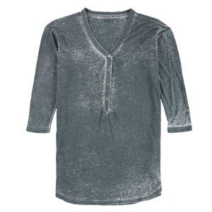 Mouchette Womens Burnout Henley Shirt, NWT